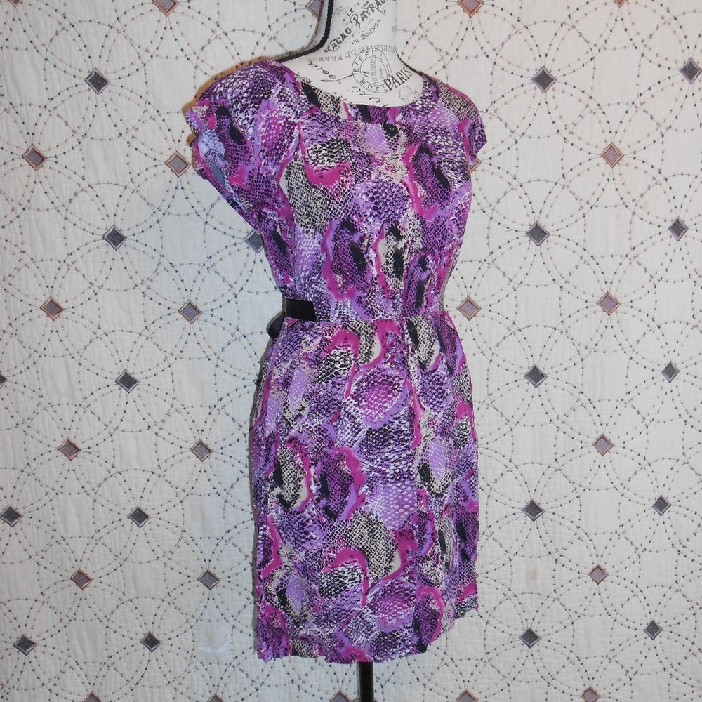 EUC BeBop Purple & Pink Sleeveless A-line Dress S